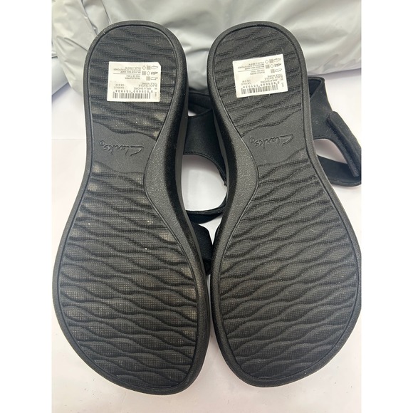 Clarks Cloudsteppers Black Bow Comfort Sandals Women US Size 9 - Picture 6 of 9